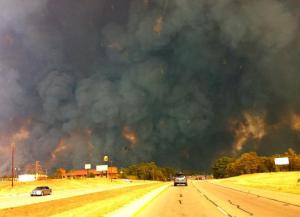 Fires burn near Bastrop, TX